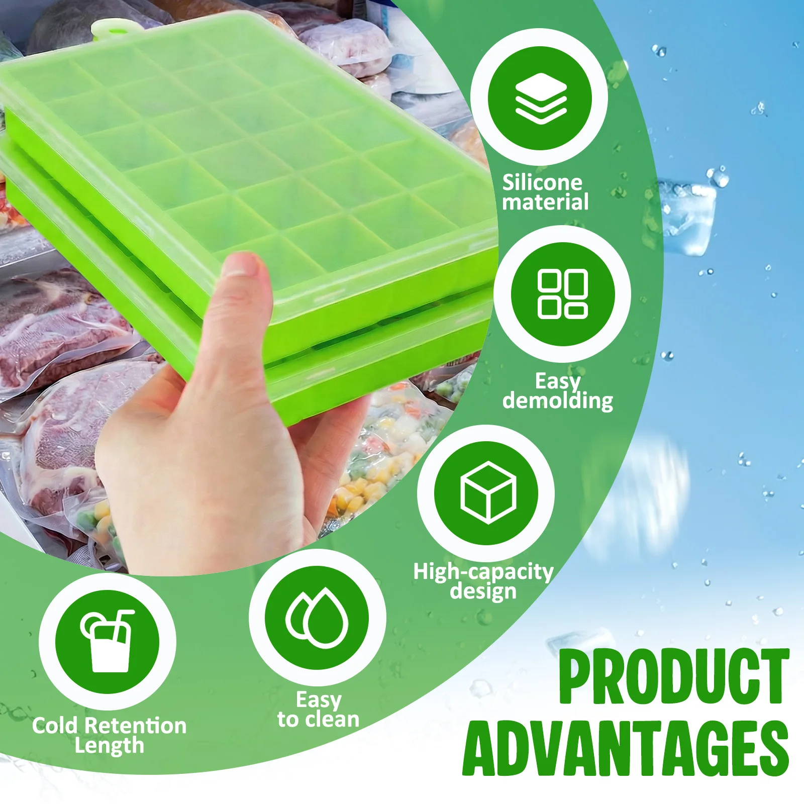 Silicone Ice Cube Tray Easy Re - Freezer Tray Baby ulasan dan harga