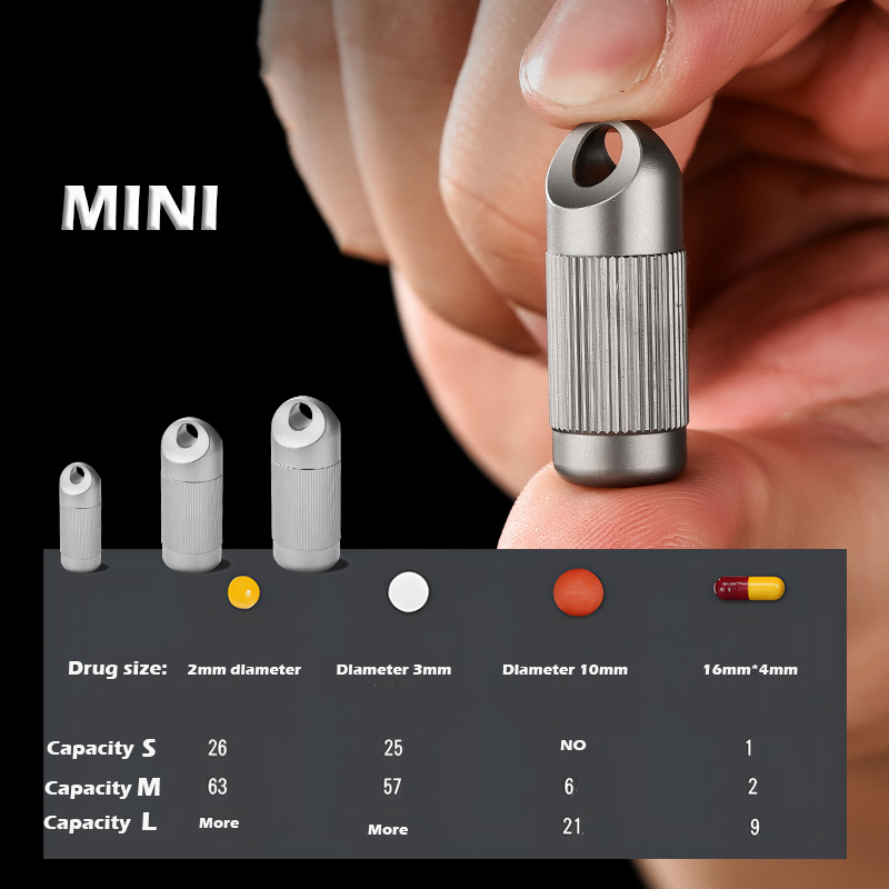 Titanium Alloy MINI Pill Box W - First Food Jar ulasan dan harga