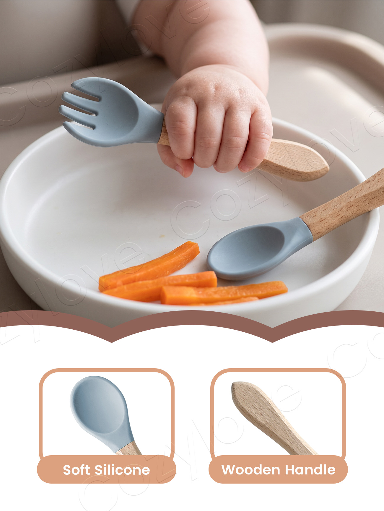 Baby Silicone Fork Spoon Set,  - Baby Food Natural ulasan dan harga