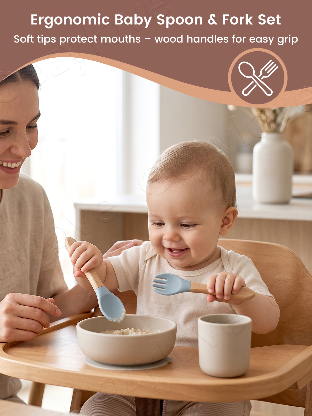 Baby Silicone Fork Spoon Set,  - Baby Food Natural ulasan dan harga